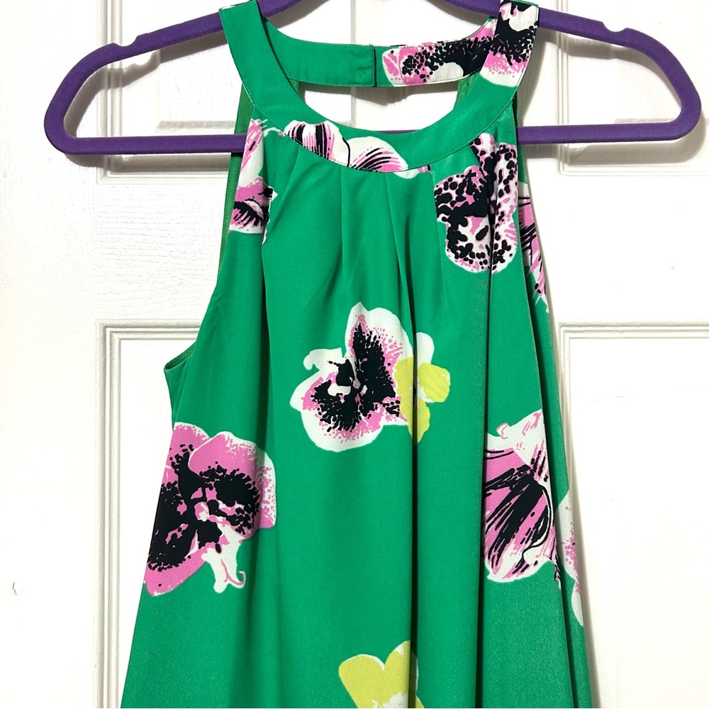 J. CREW GREEN FLORAL MINI DRESS Size 4 - Picture 5 of 11